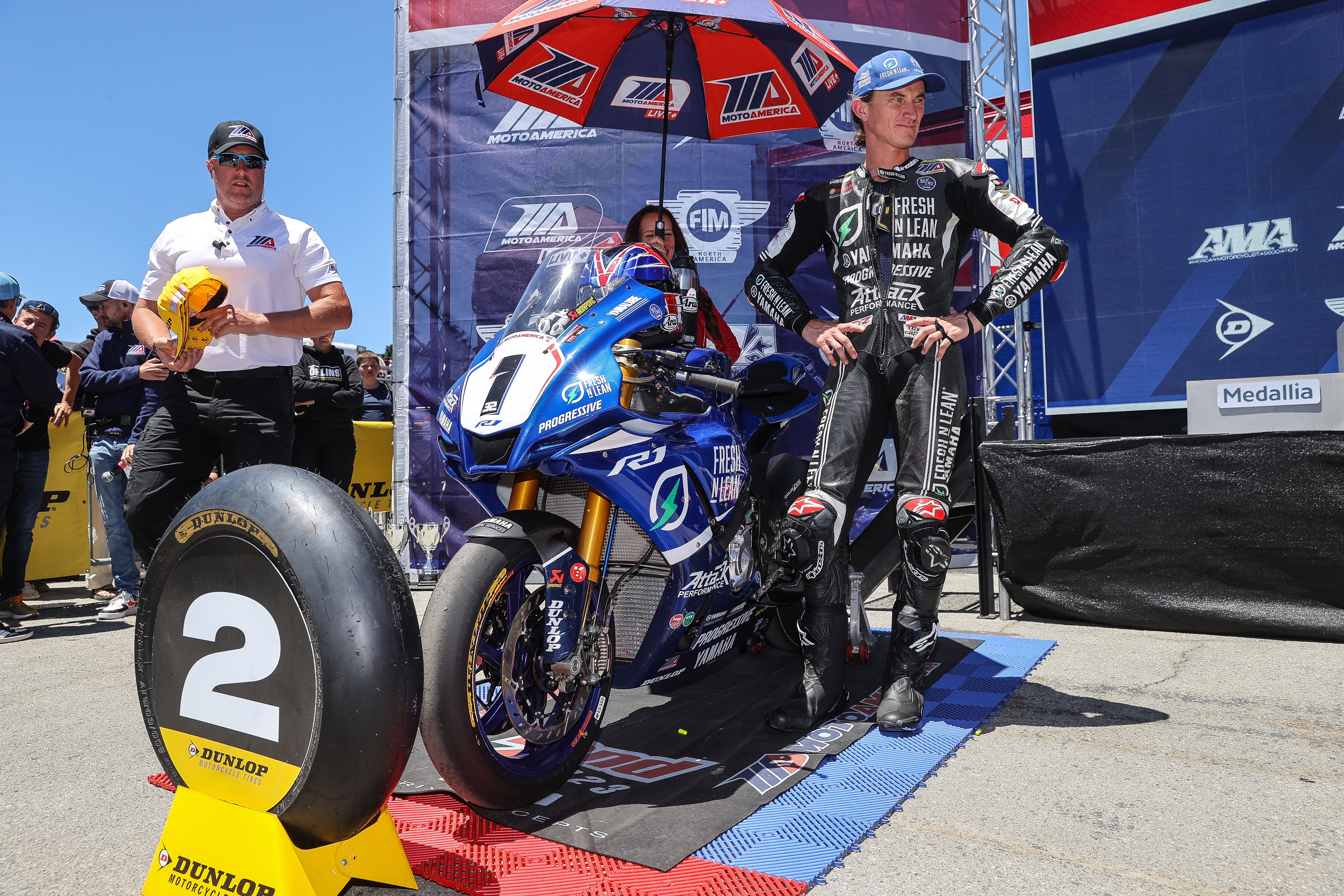 Fresh N Lean Progressive Yamaha Racing’s Jake Gagne keeps podium streak rolling at
Laguna Seca to strengthen his MotoAmerica Superbike title defense