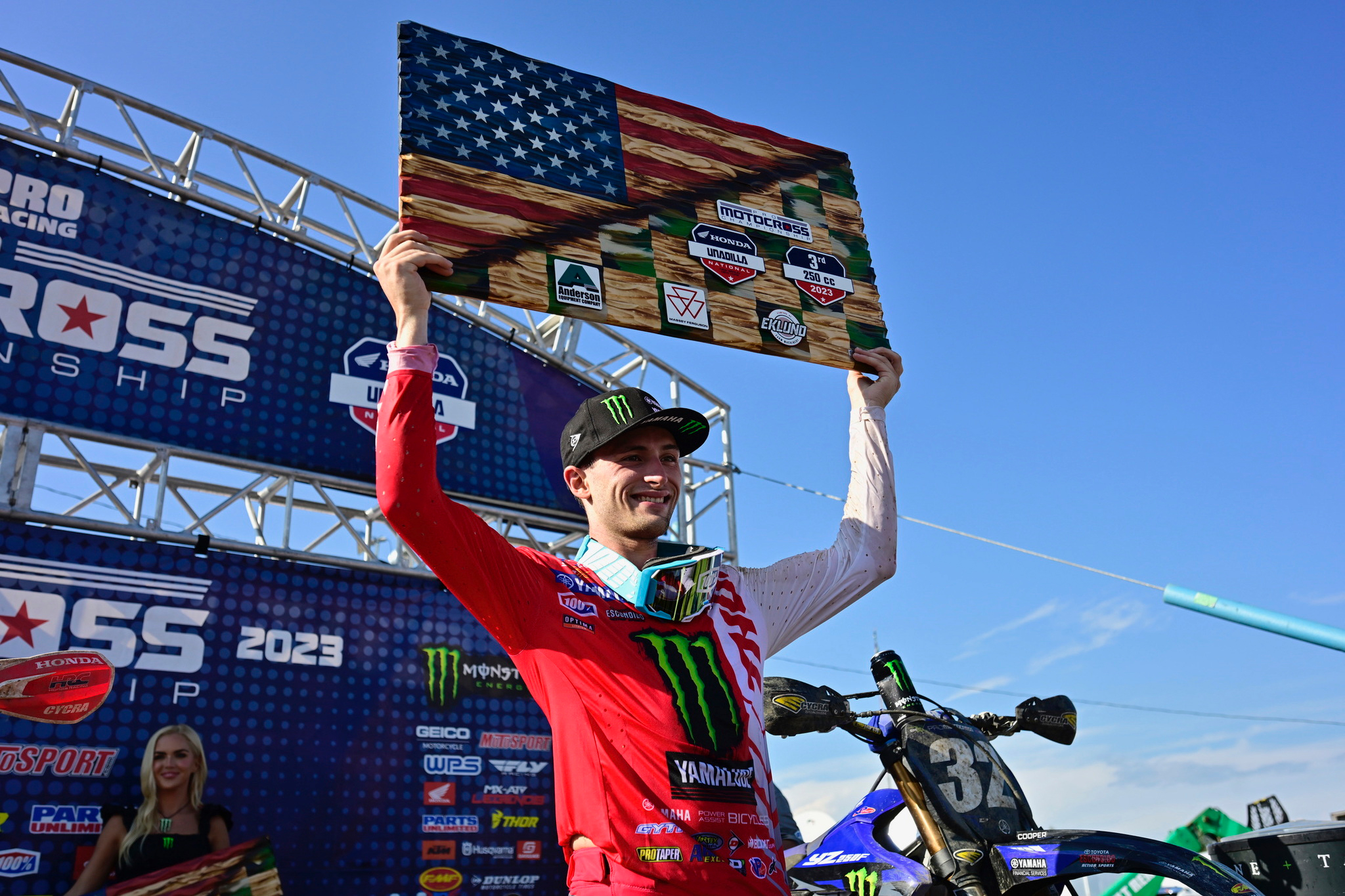 Monster Energy Yamaha Star Racing secures another double podium and wins both
 250MX motos with Levi Kitchen and Justin Cooper at the Unadilla National