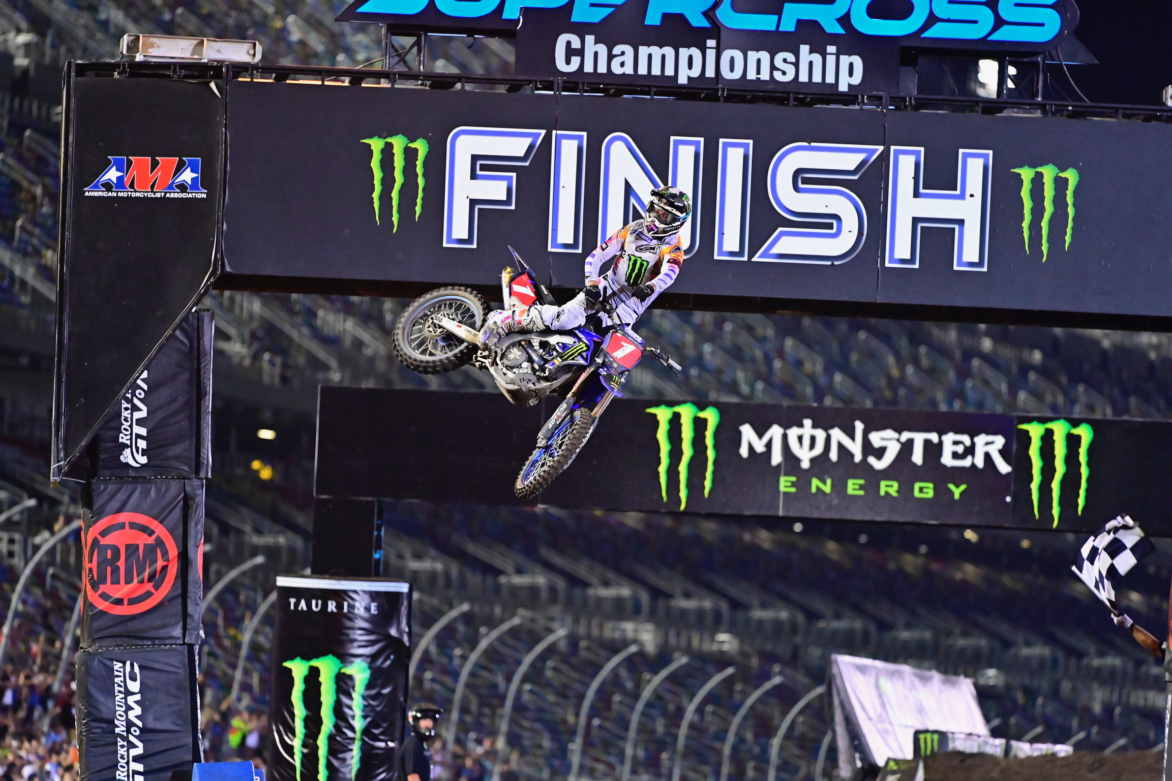 Monster Energy Yamaha Star Racing’s Eli Tomac wins another epic 450SX battle to add to his impressive tally of victories at the Daytona International Speedway