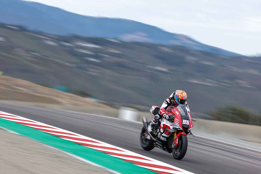 JD Beach adds a career milestone with a MotoAmerica Superbike sweep, while Andy DiBrino and Bryce Kornbau split Super Hooligan wins at Laguna Seca