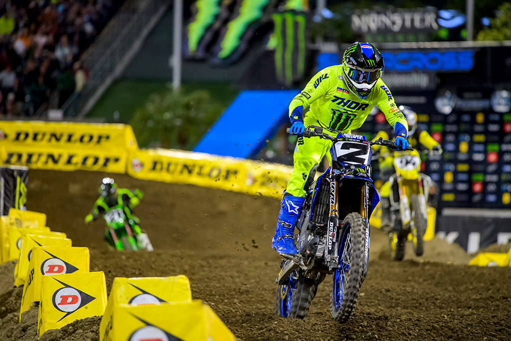 Monster Energy Yamaha Star Racing’s Cooper Webb and Eli Tomac score a stellar 1-2 finish and strengthen championship bids at Anaheim 2 Supercross