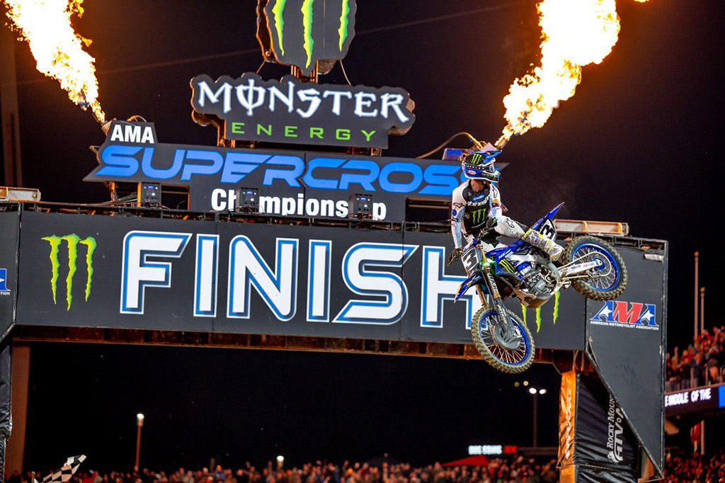 Monster Energy Yamaha Star Racing’s Eli Tomac returns to the top in San Diego, with teammate Cooper Webb joining him on the podium with a third-place finish