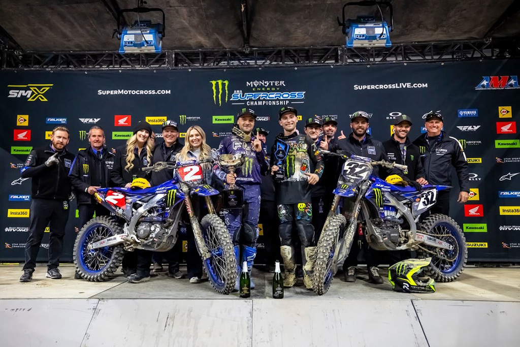 Monster Energy Yamaha Star Racing’s Cooper Webb scores dominant victory and strengthens championship lead, with Justin Cooper joining him on the podium in second at Indianapolis Supercross